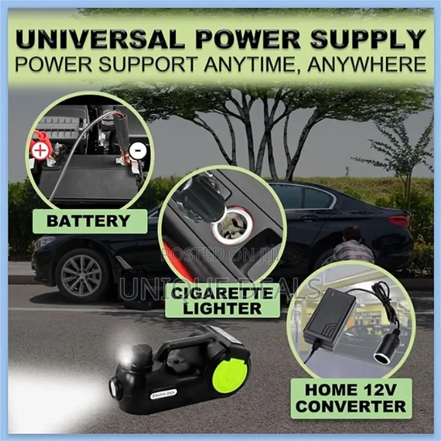 Electric Car Jack Kit, 3-in-1 Electric Hydraulic Car Jack Kit
