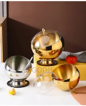 Slanted Golden Stainless Steel Bowls