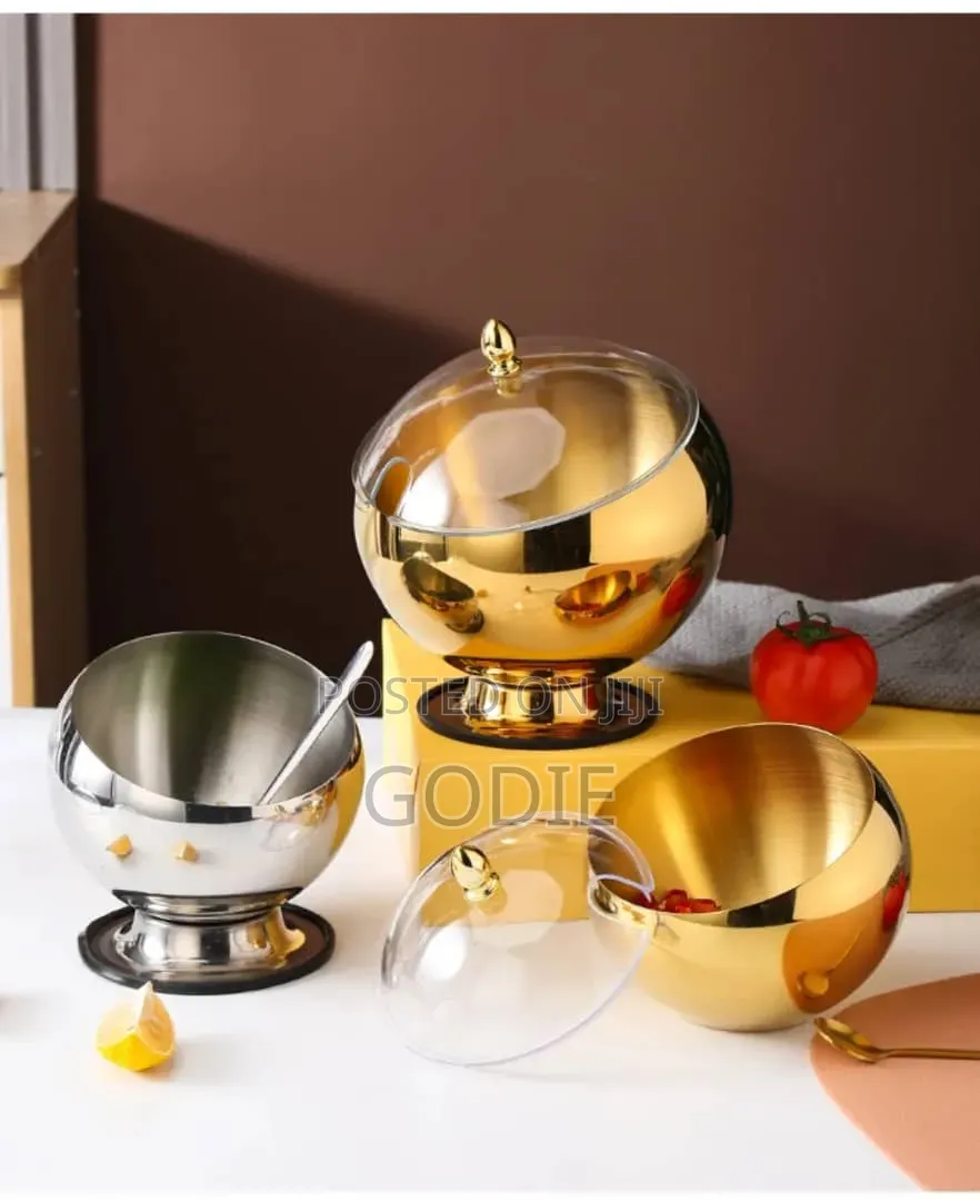 Slanted Golden Stainless Steel Bowls