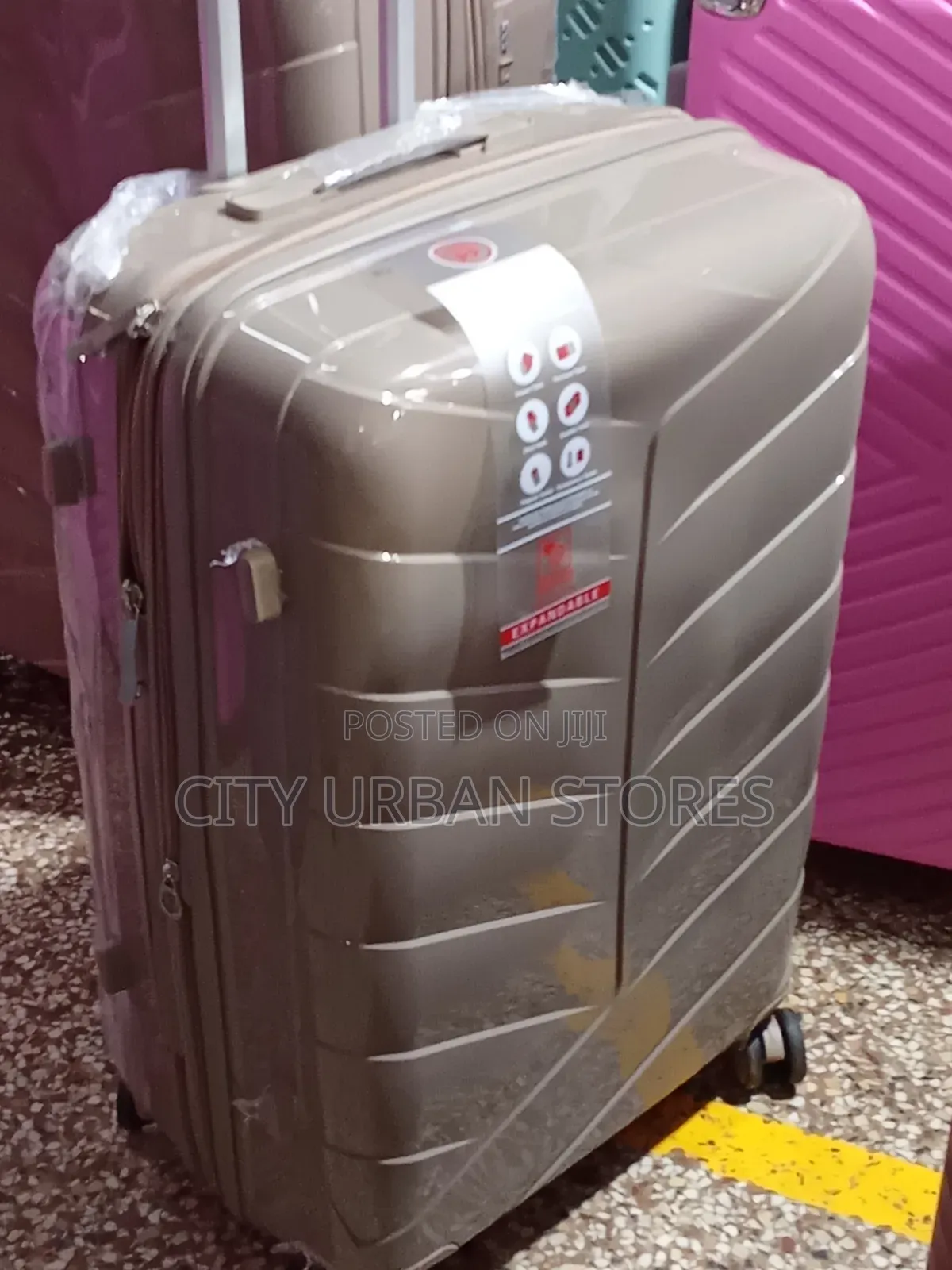 Prosperity Brown Large Suitcase