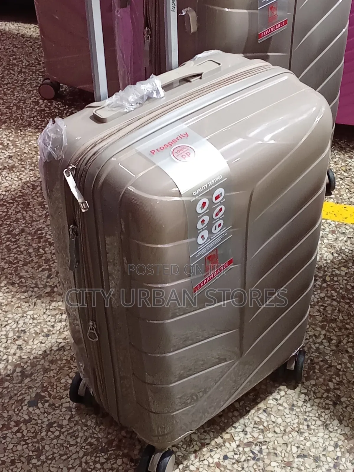 Brown Medium Plastic Suitcases
