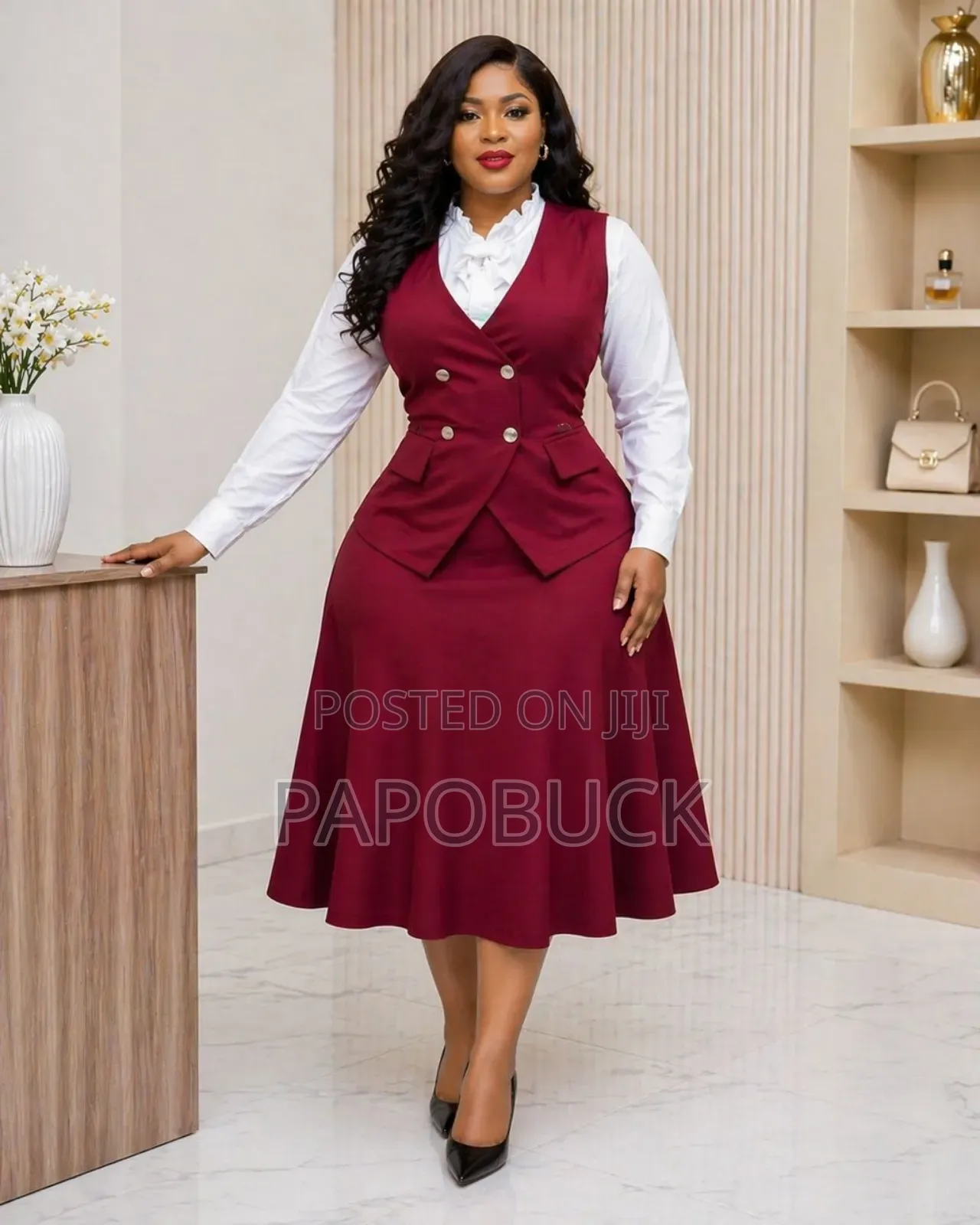 Collared a-Line 2-Piece Dress.