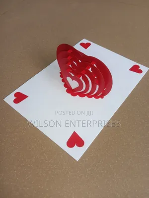 Handmade 3d Pop-Up (Layered Heart) Greeting Card