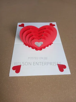 Handmade 3d Pop-Up (Layered Heart) Greeting Card