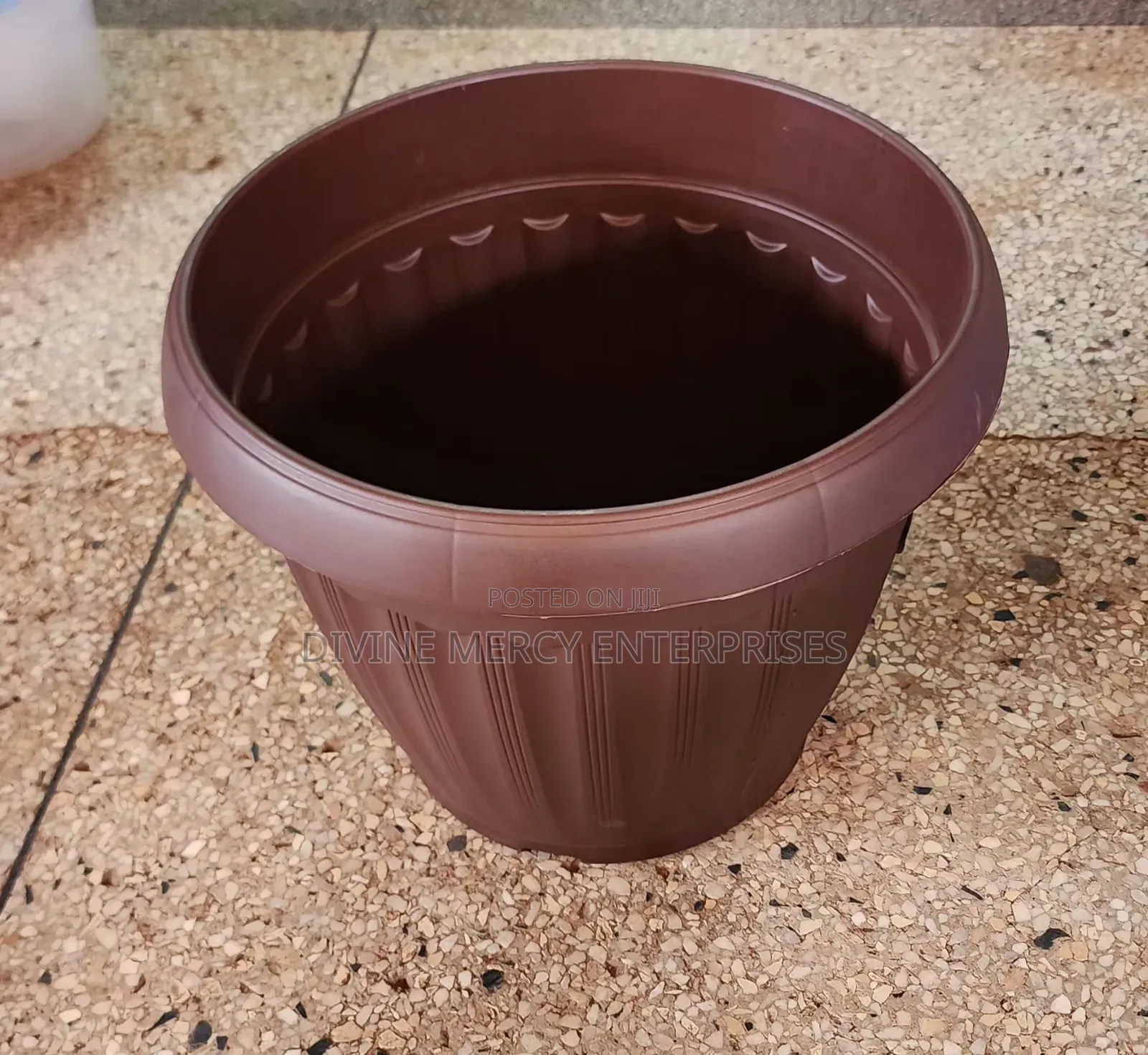 Coffee Brown Plastic Round Flower