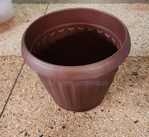 Coffee Brown Plastic Round Flower