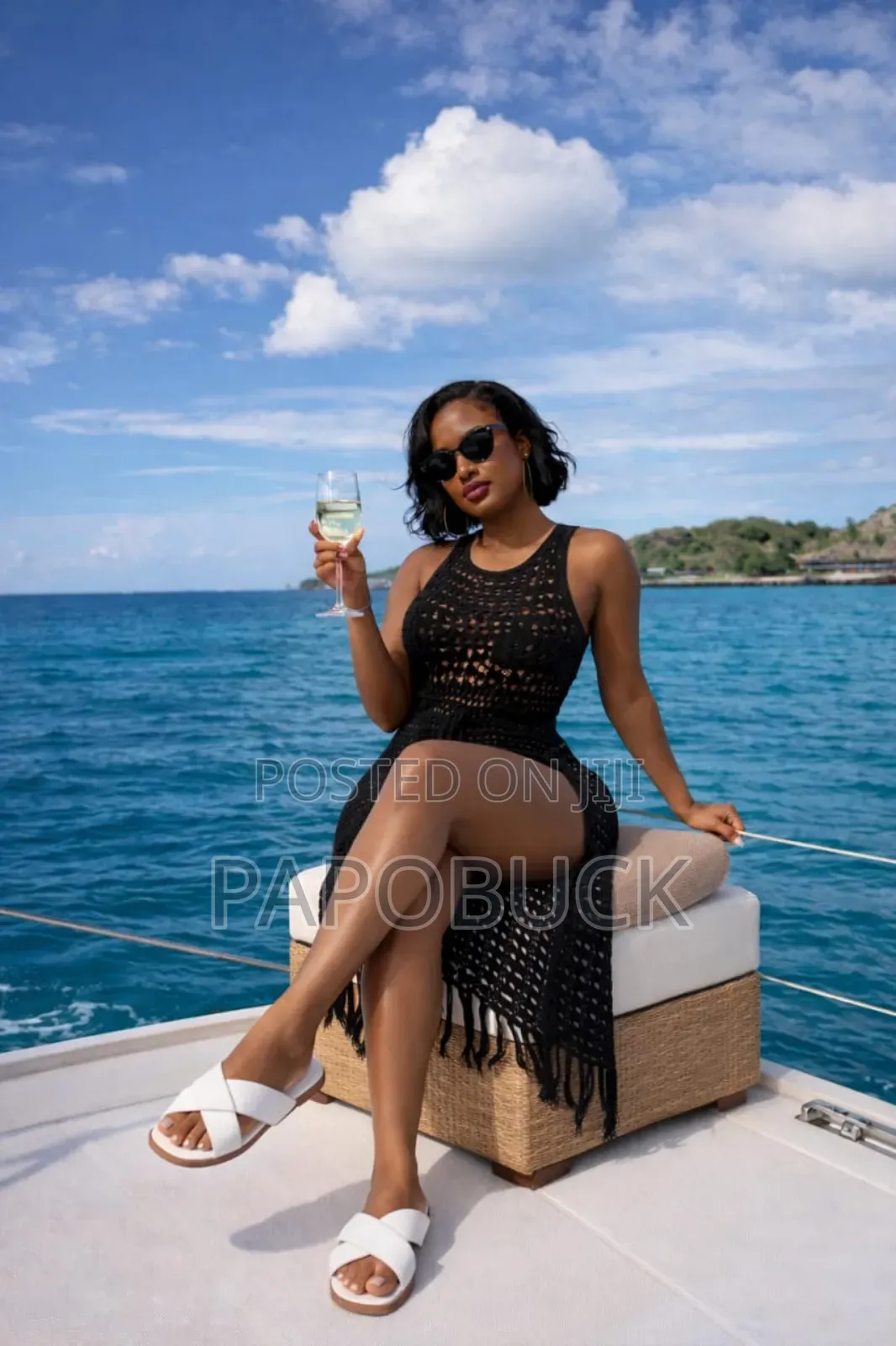 Women's Knitted Crochet Maxi Cover-Up Dress