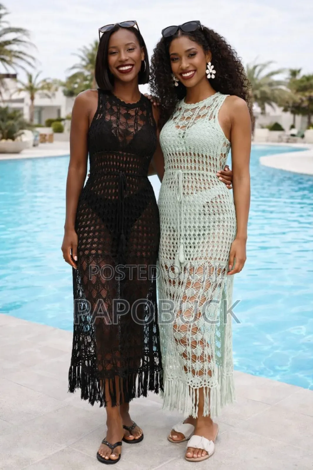 Women's Knitted Crochet Maxi Cover-Up Dress