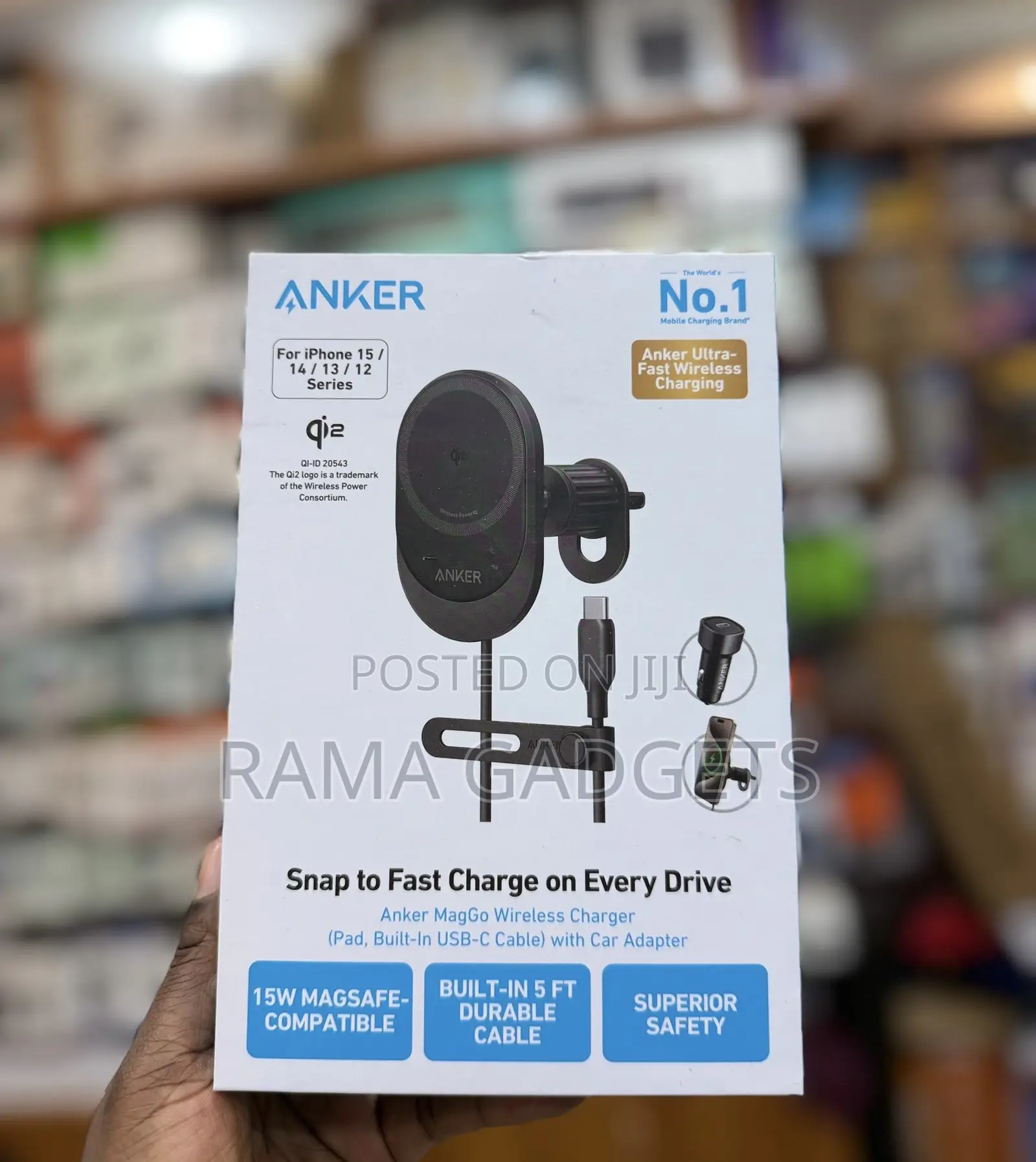 Anker Maggo Wireless Car Charger (Model B2932).