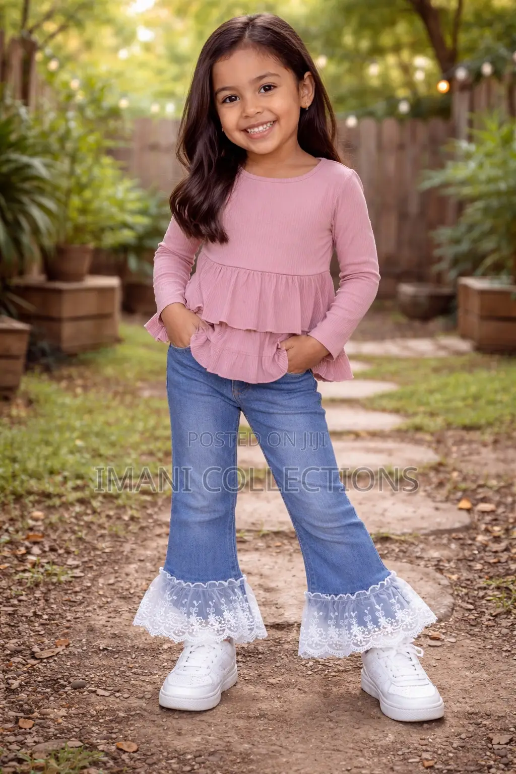 A 6year Old Two Piece Jean Ad Atop
