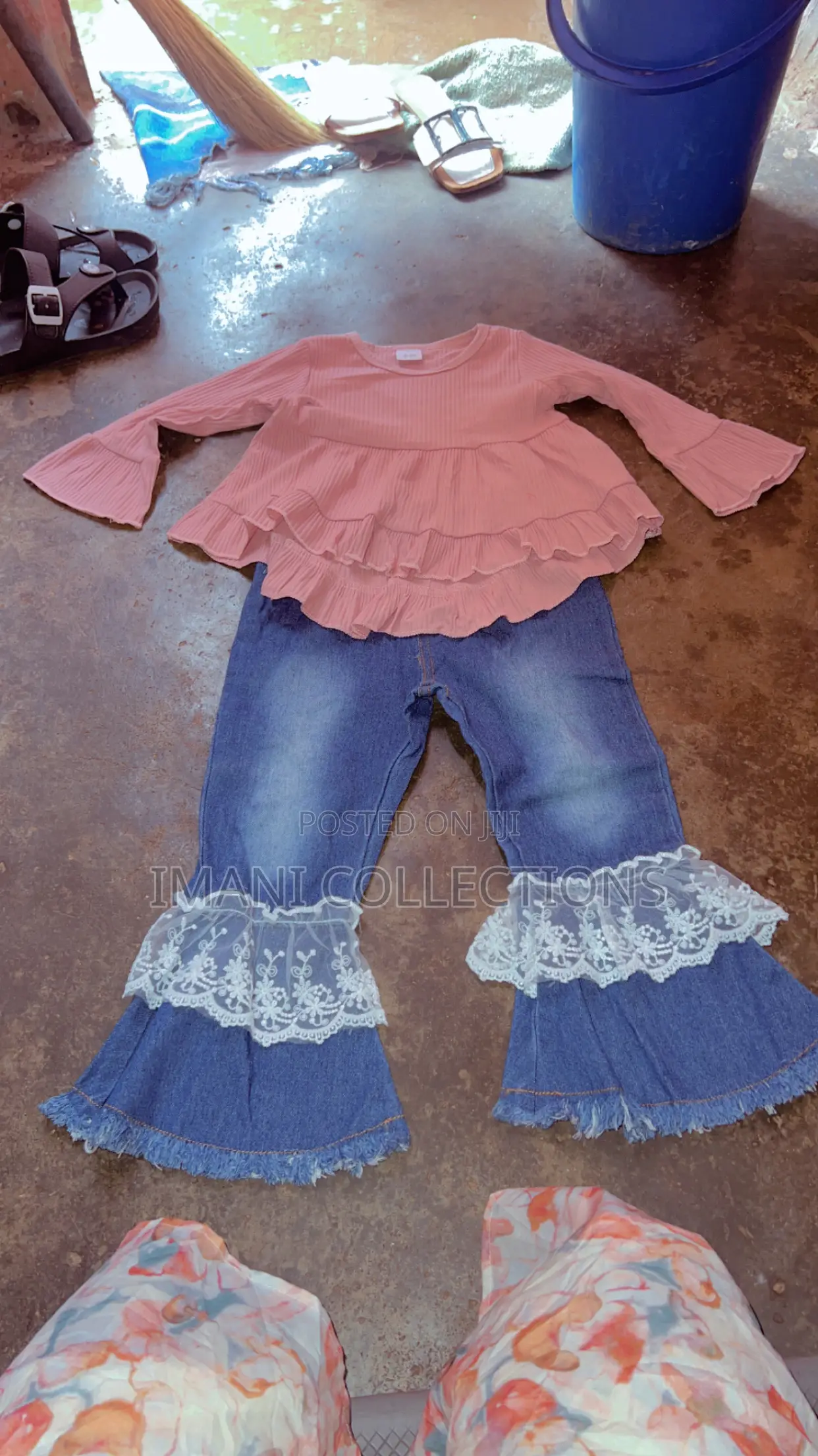 A 6year Old Two Piece Jean Ad Atop