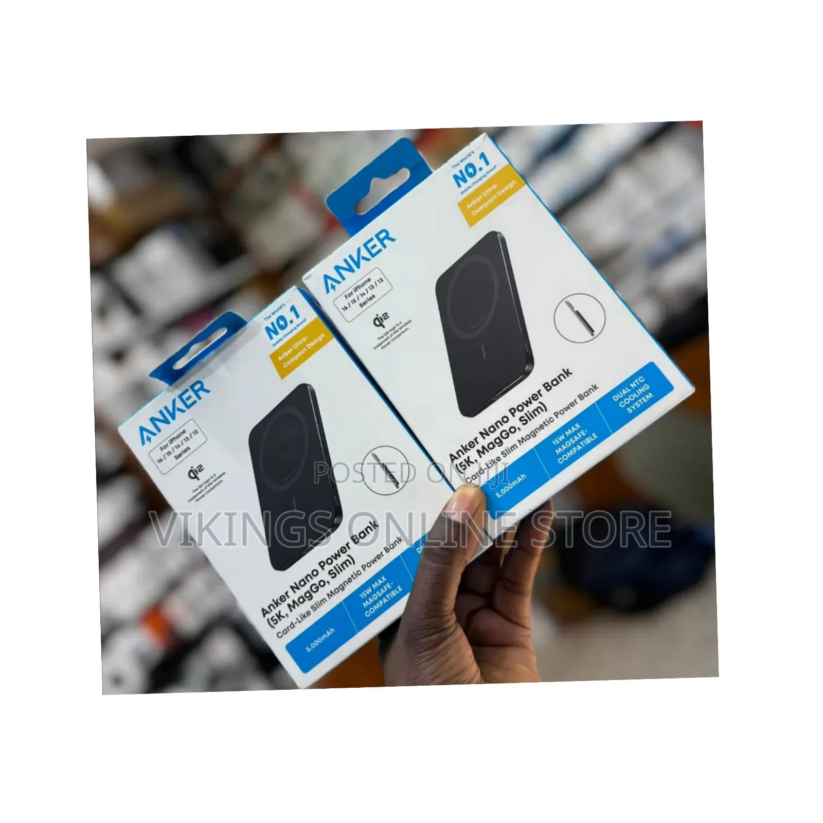 Anker Nano Power Bank, Ultra-Slim 5,000mah Magnetic Wireless Charging