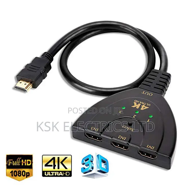  3 Port Hdmi Switcher 3x1 1080p 3d Hdmi 3 in 1 Out *