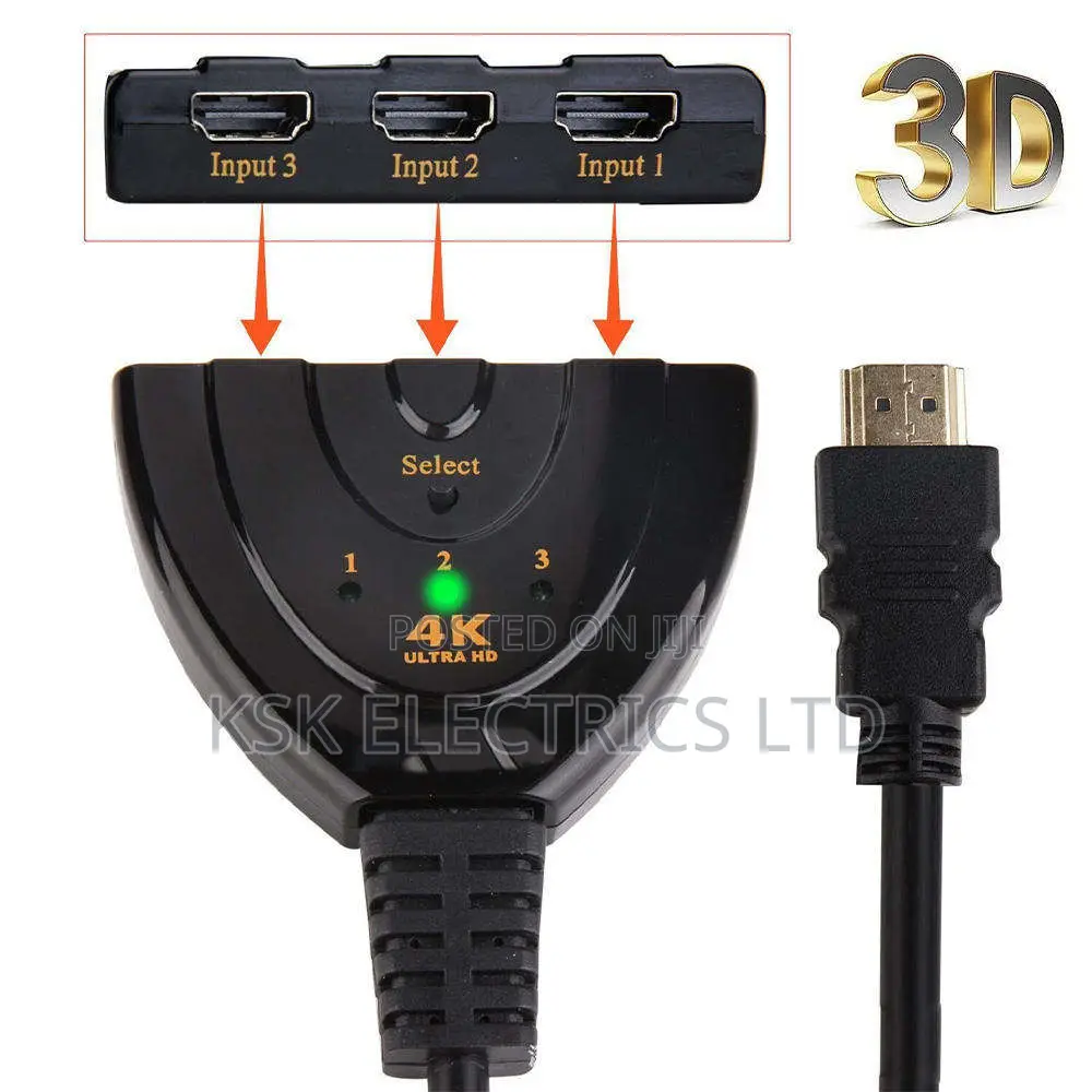  3 Port Hdmi Switcher 3x1 1080p 3d Hdmi 3 in 1 Out *