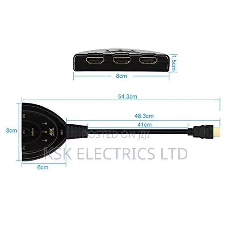  3 Port Hdmi Switcher 3x1 1080p 3d Hdmi 3 in 1 Out *