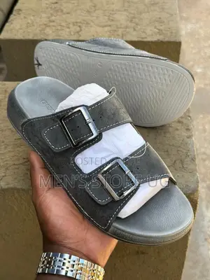 Men’S Classic Genuine Leather and Rubber Sole Straps Sandals