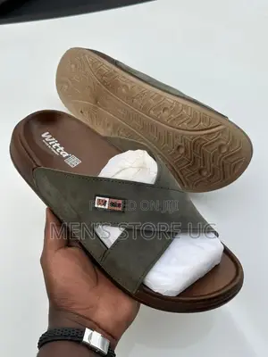 Witta Cross Men’S Classic Genuine Leather and Rubber Sole Sandals