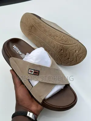 Witta Cross Men’S Classic Genuine Leather and Rubber Sole Sandals