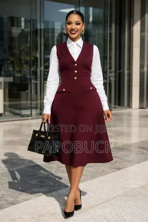 Women's 3pcs Pinafore Dress Set