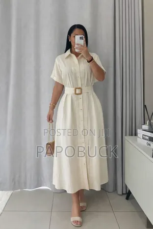 Short-Sleeve Button-Down Shirt Dress
