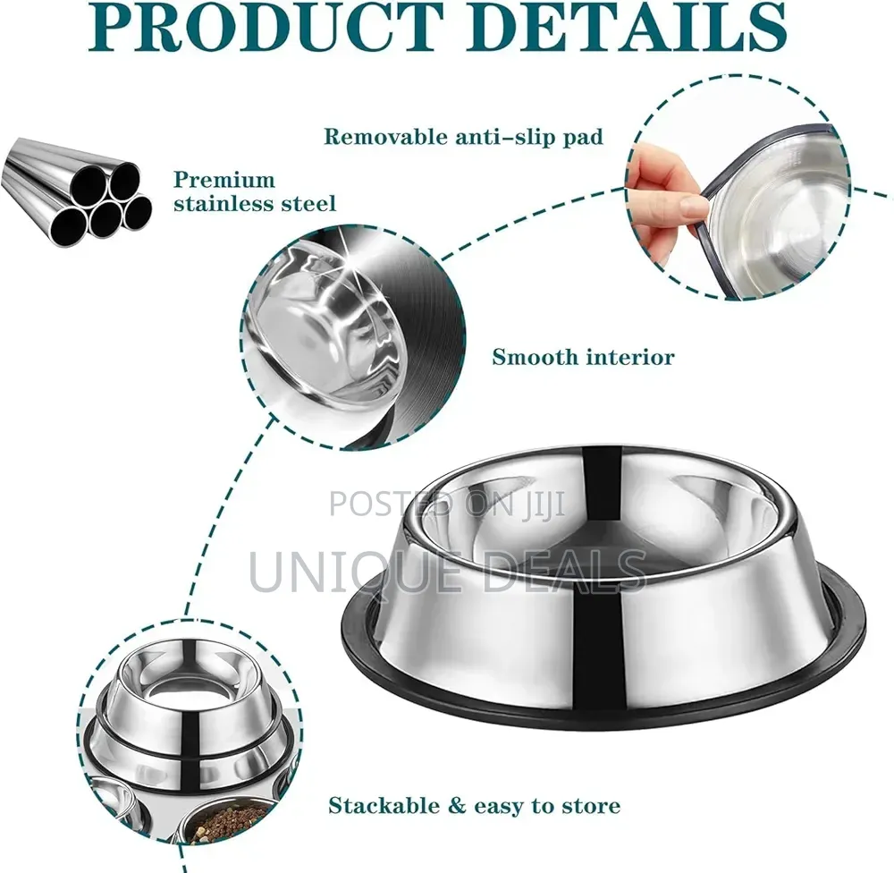 2 Stainless Steel Dog Bowls