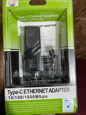 Type-C to Ethernet Network Adapter, Rj45 Lan Port, Black 3.0