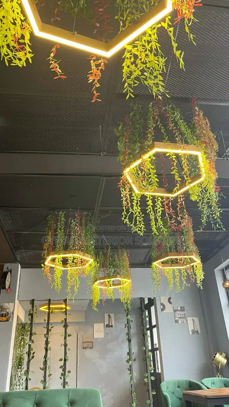 Ceiling Design With Artificial Flowers