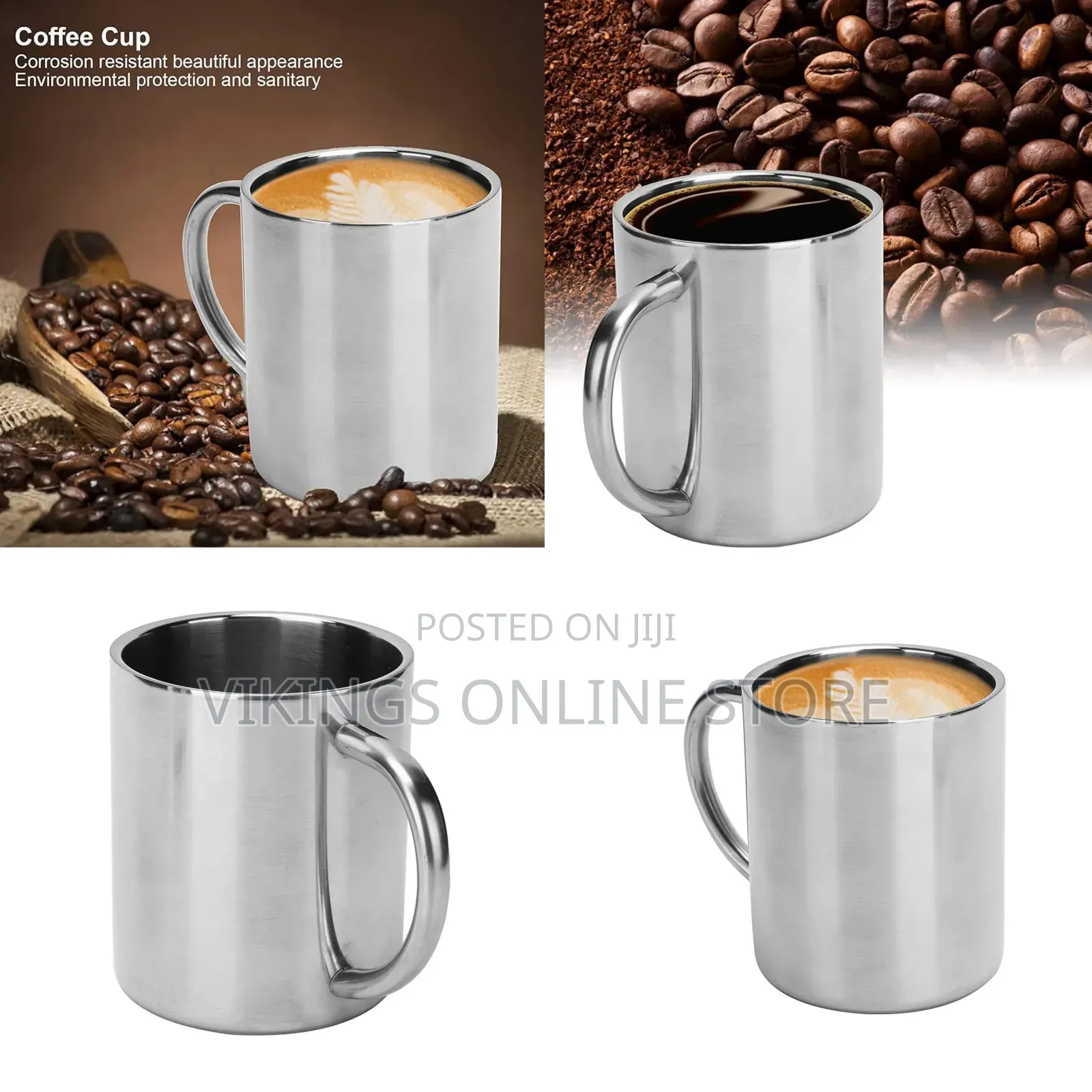 12 Pieces Double-Walled Stainless Steel Travel Coffee Mug Coffee Cup