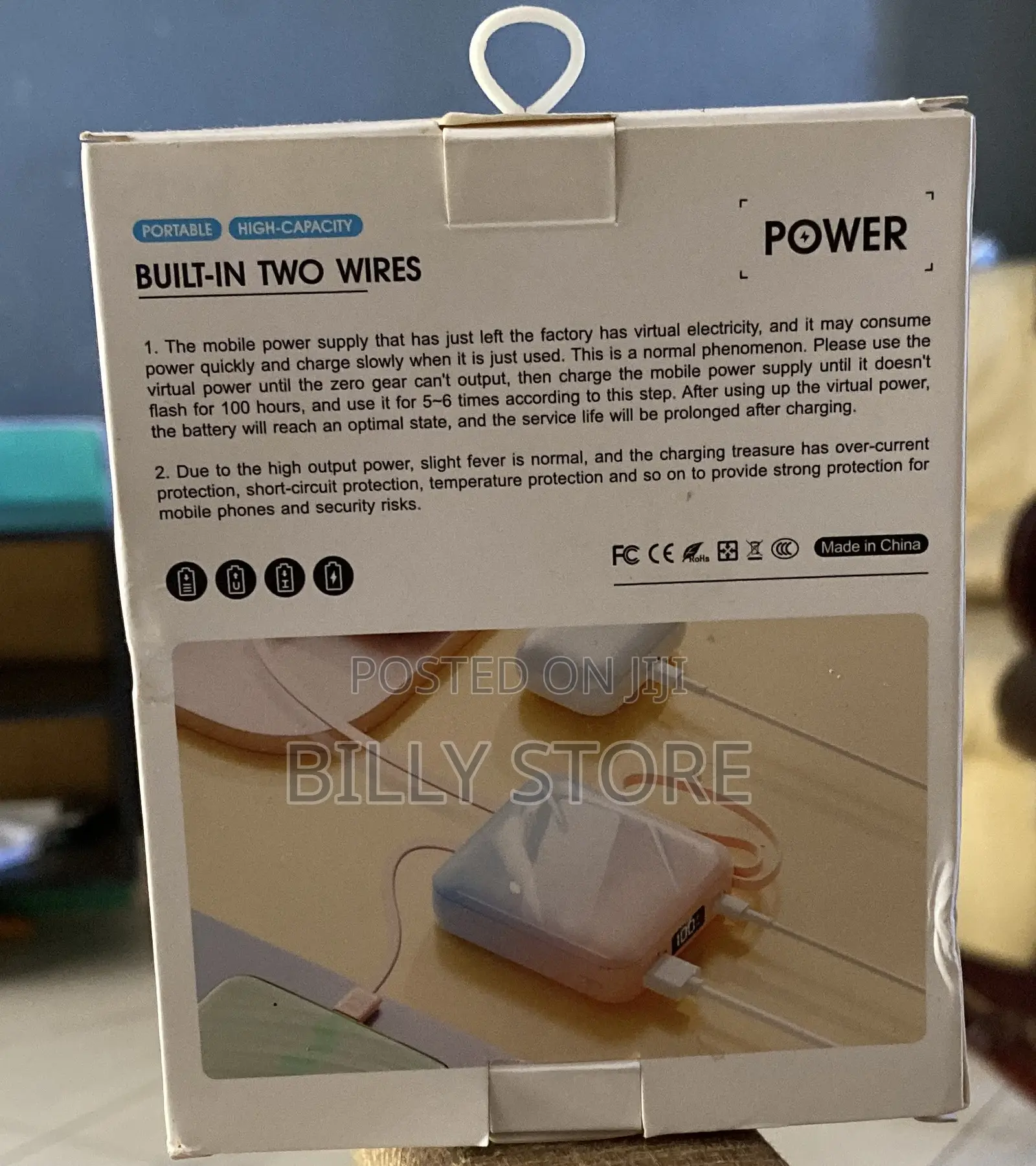 Built-in 2 Charging Line Power Bank