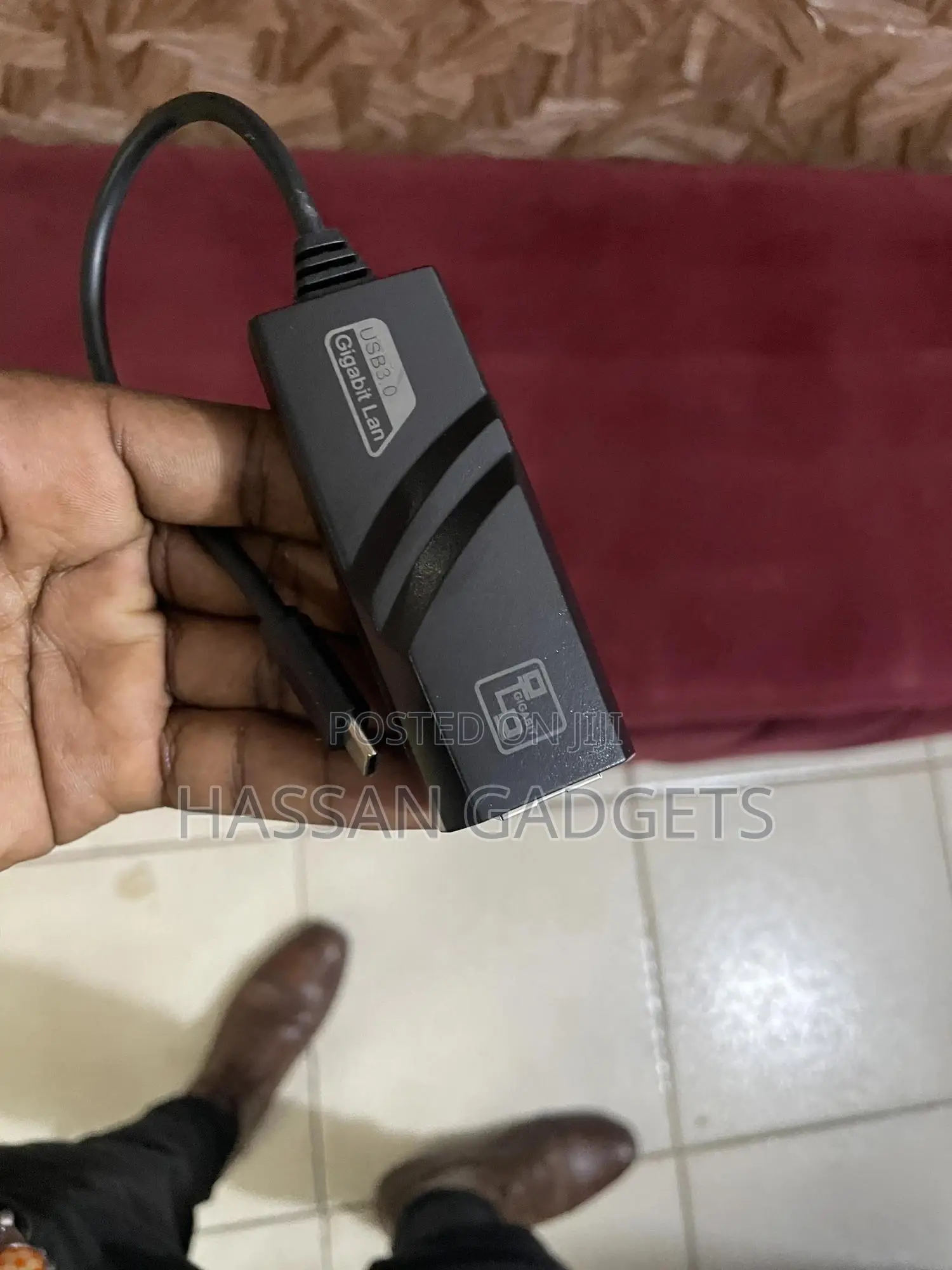 Type-C to Ethernet Network Adapter, Rj45 Lan Port, Black 3.0
