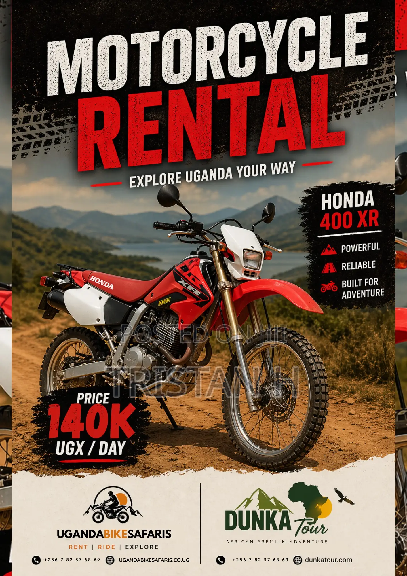 Motorcycle Rental Uganda – Honda Xr 400