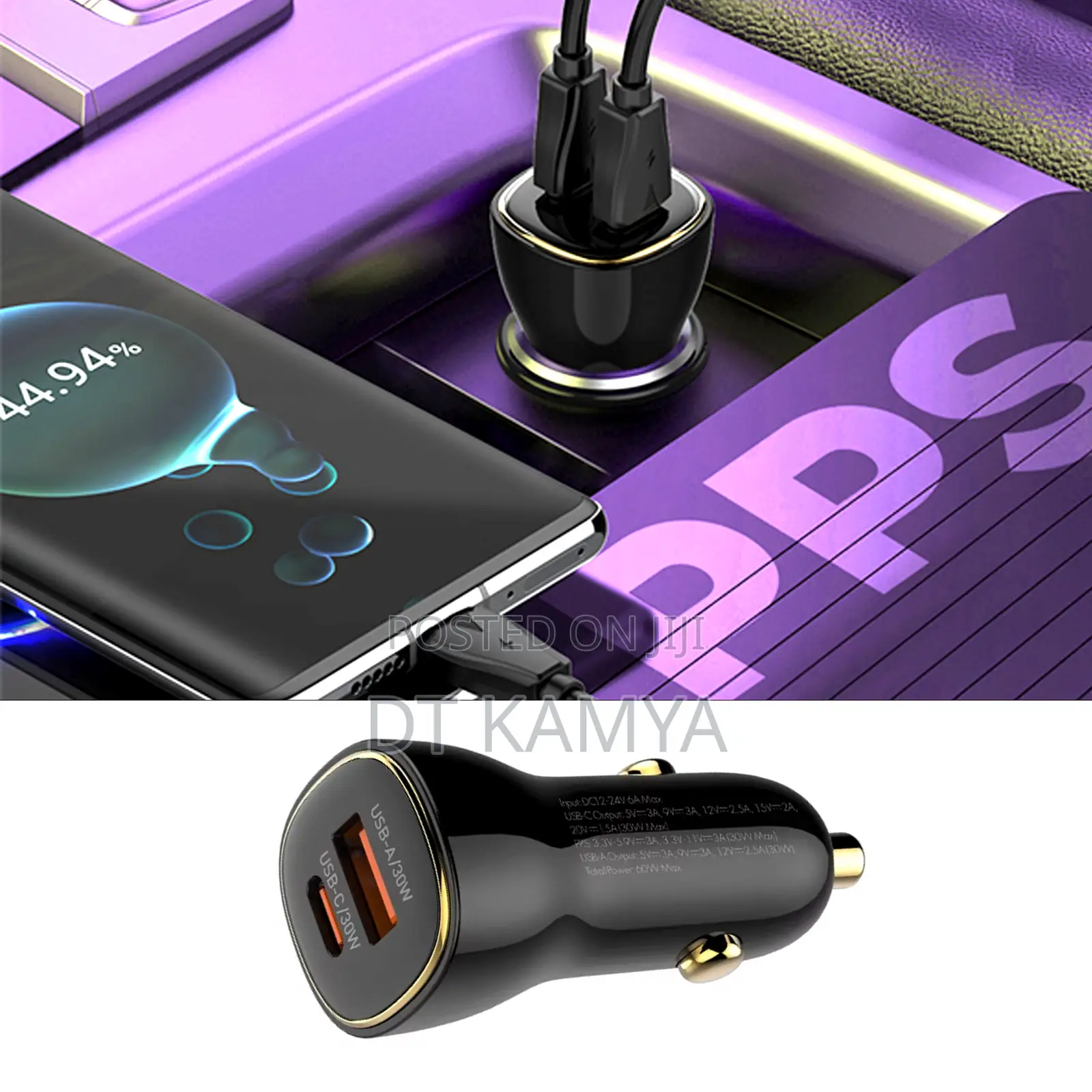 High-Speed Ldnio 60w High Power Usb Car Charger Type-C and Usb-A