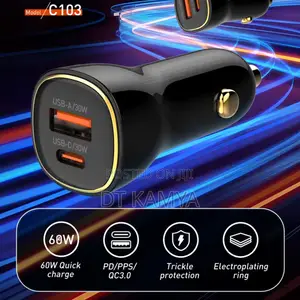 High-Speed Ldnio 60w High Power Usb Car Charger Type-C and Usb-A