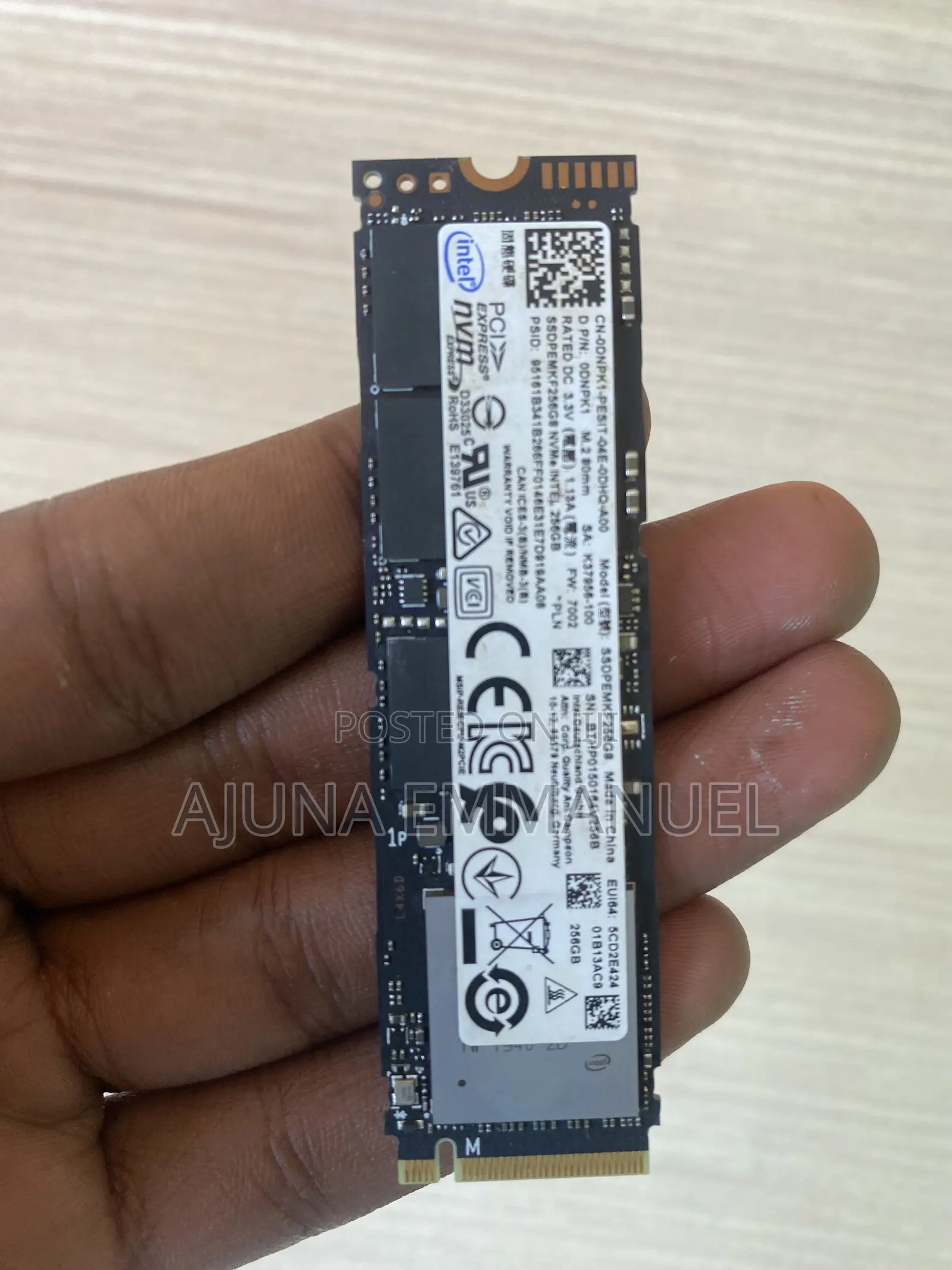 Intel 256gb Nvme SSD
