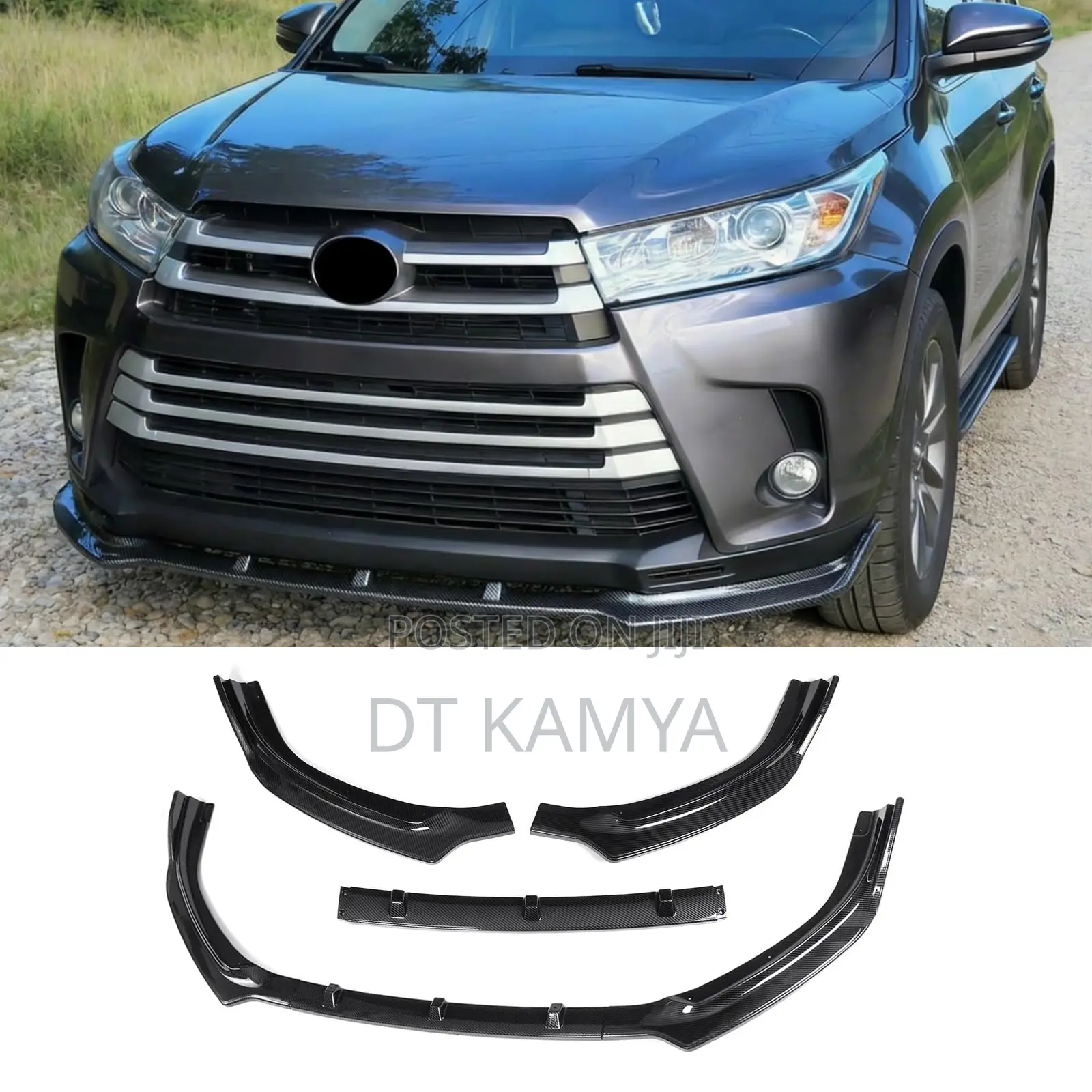 Front Plastic Bumper Lip Splitter Carbon Fiber Finish - Universal