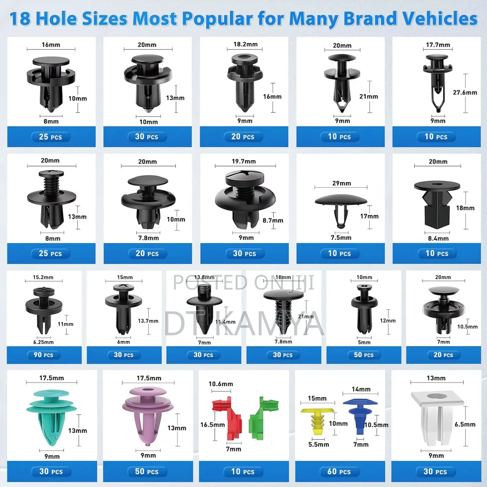 Car Clips - 680 PCS Car Retainer Clips Fasteners With Cable Ties