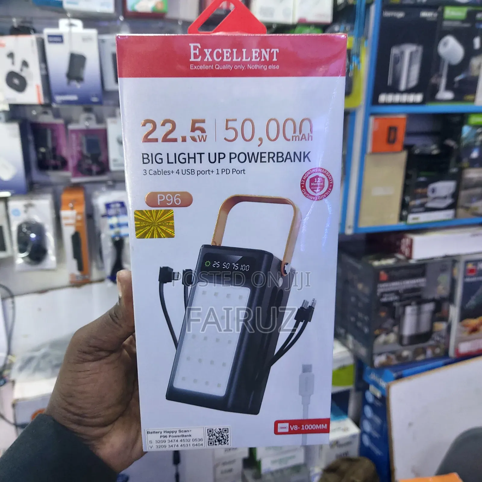 22.5w Excellent 20000mah Power Bank With Led Light