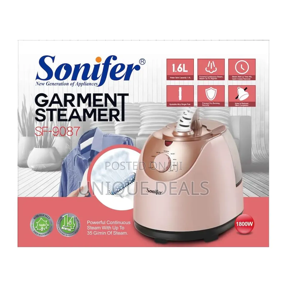 Sonifer Sf-9087 1800w Electric Garment Steamer With 1.6 Liter Tank