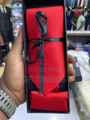 Gents Plain Ties With Pocket Sqaure