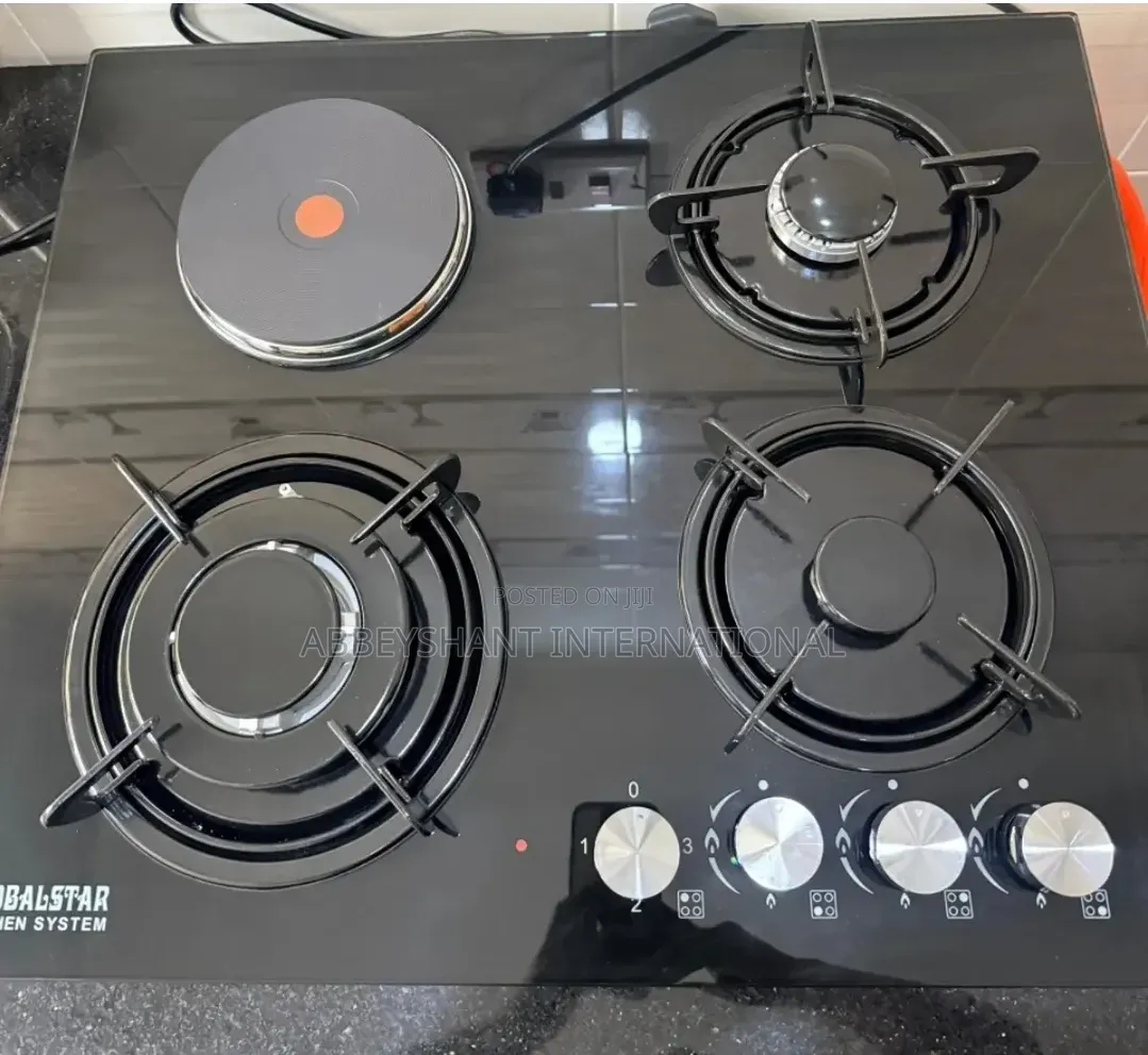 Hybrid Built-in Hob 3 Gas Burners and 1 Electric Hot Plate