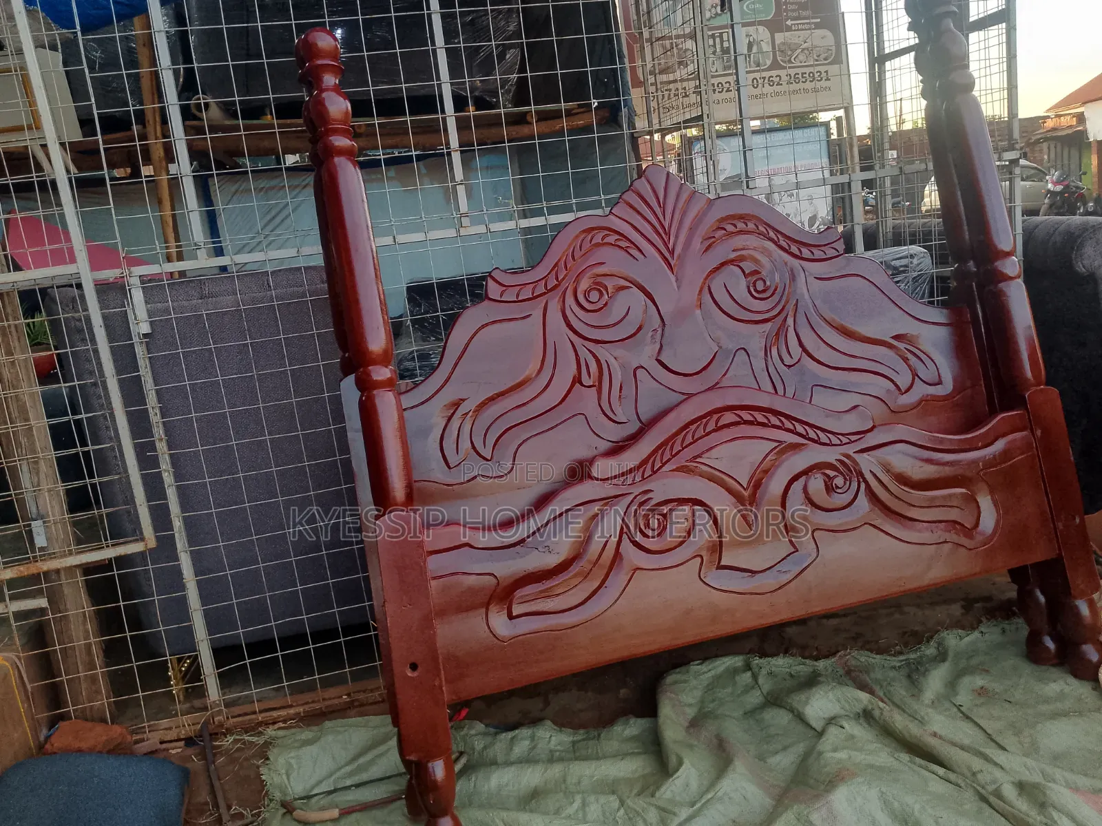 Modern 5 by 6 Lion Bed, Strong Wood and Handcrafted Designs