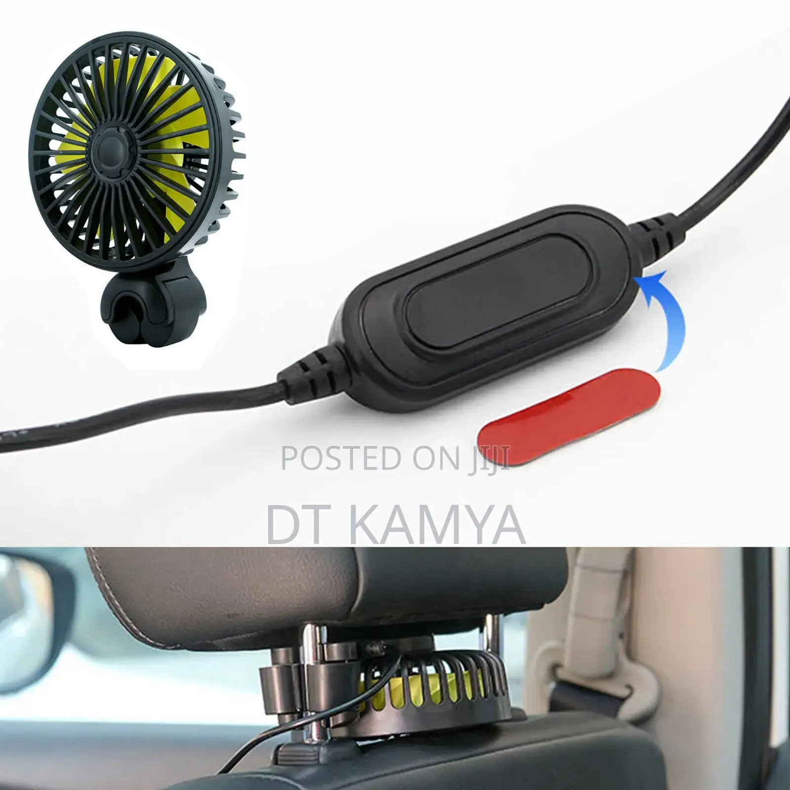 Car Usb Backseat Headrest Fan / 3 Speed / Rotates Strong 360 Cool Air
