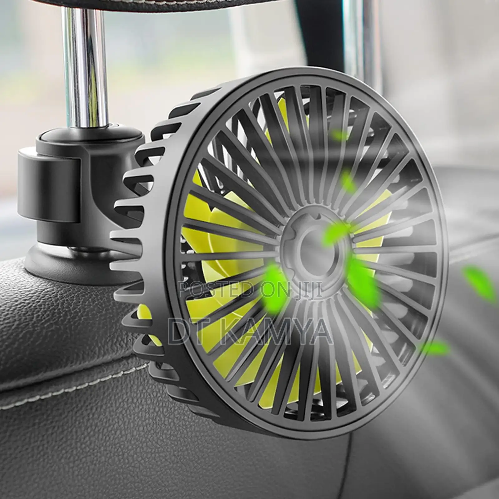 Car Usb Backseat Headrest Fan / 3 Speed / Rotates Strong 360 Cool Air