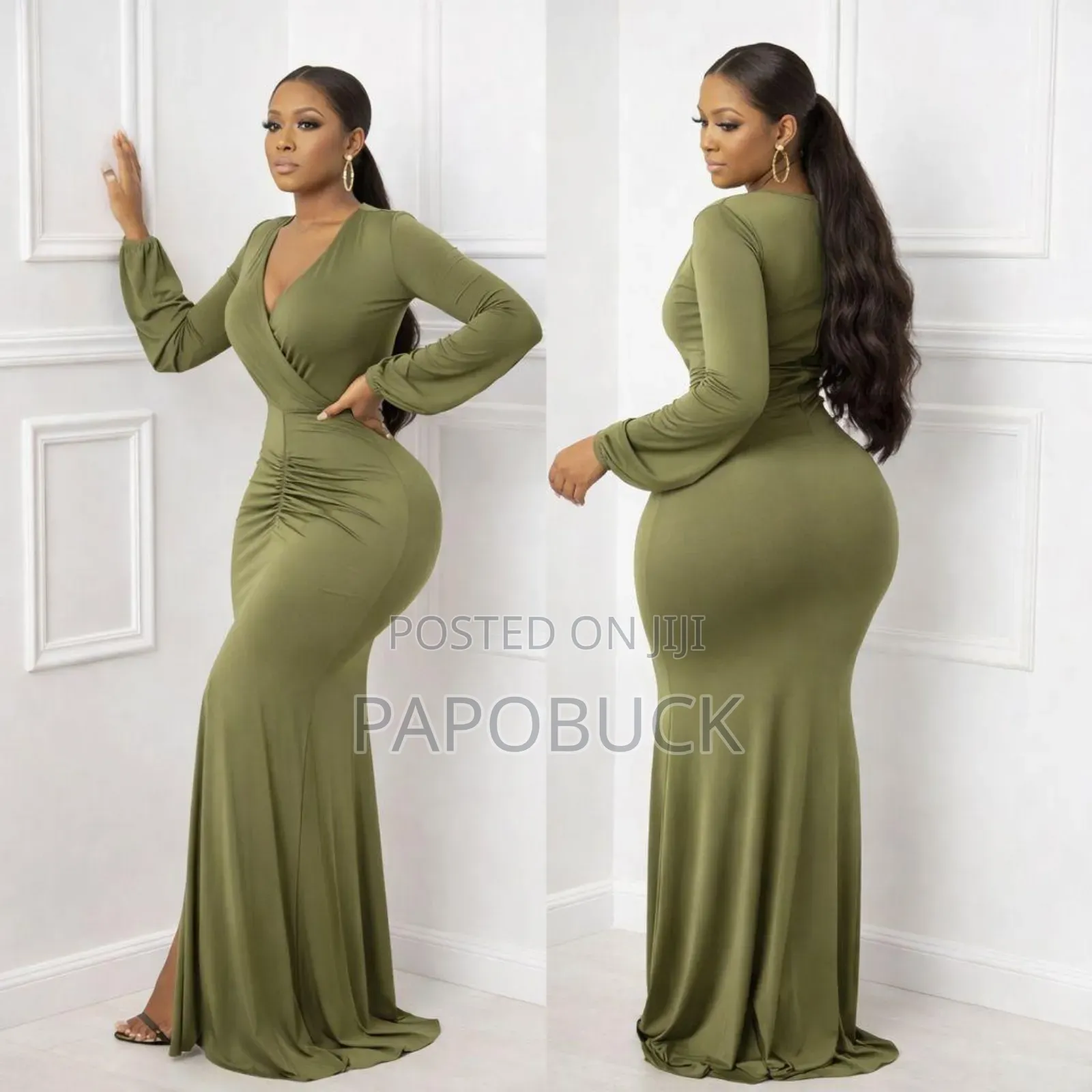 Women's Bodycon Long Sleeve Maxi Dress