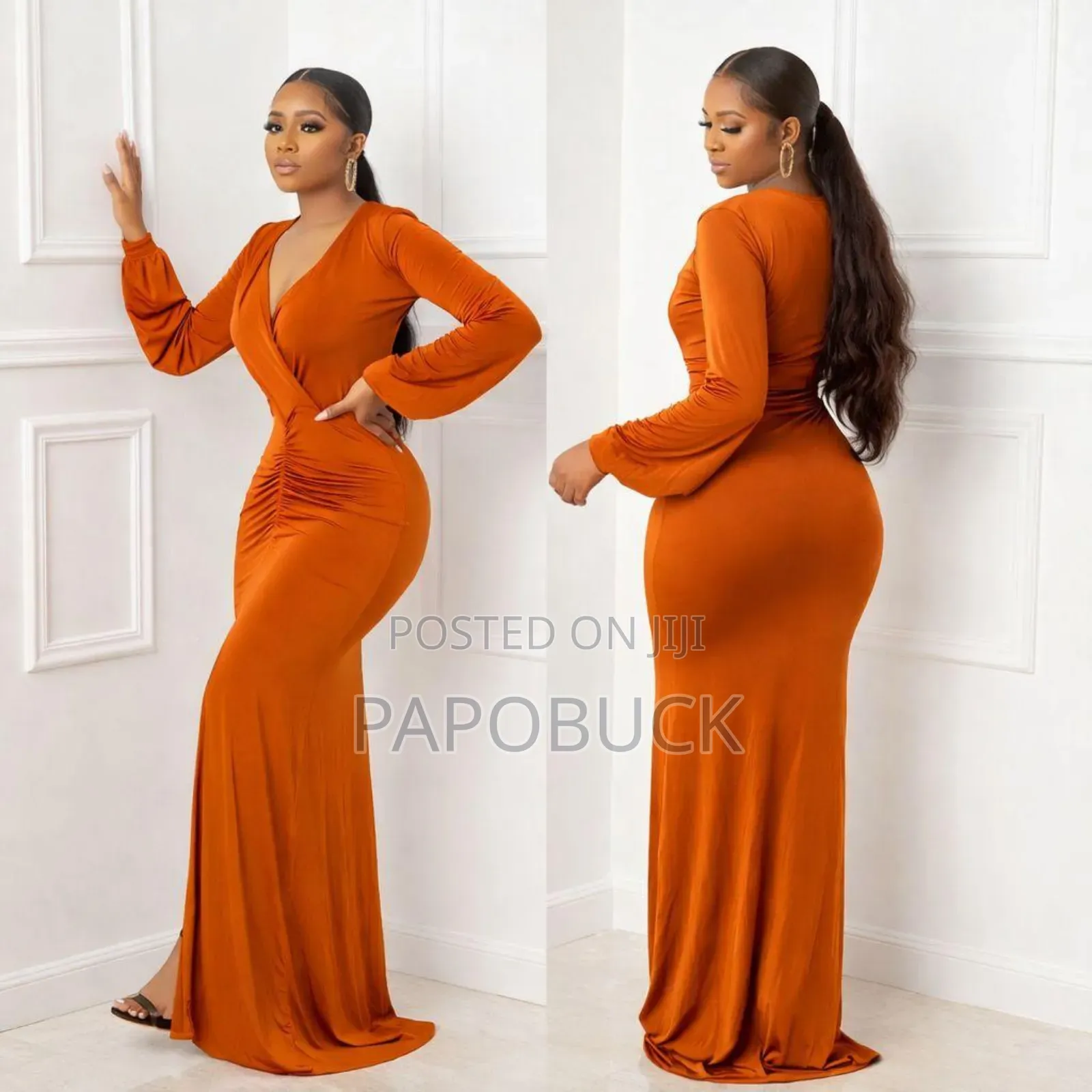 Women's Bodycon Long Sleeve Maxi Dress