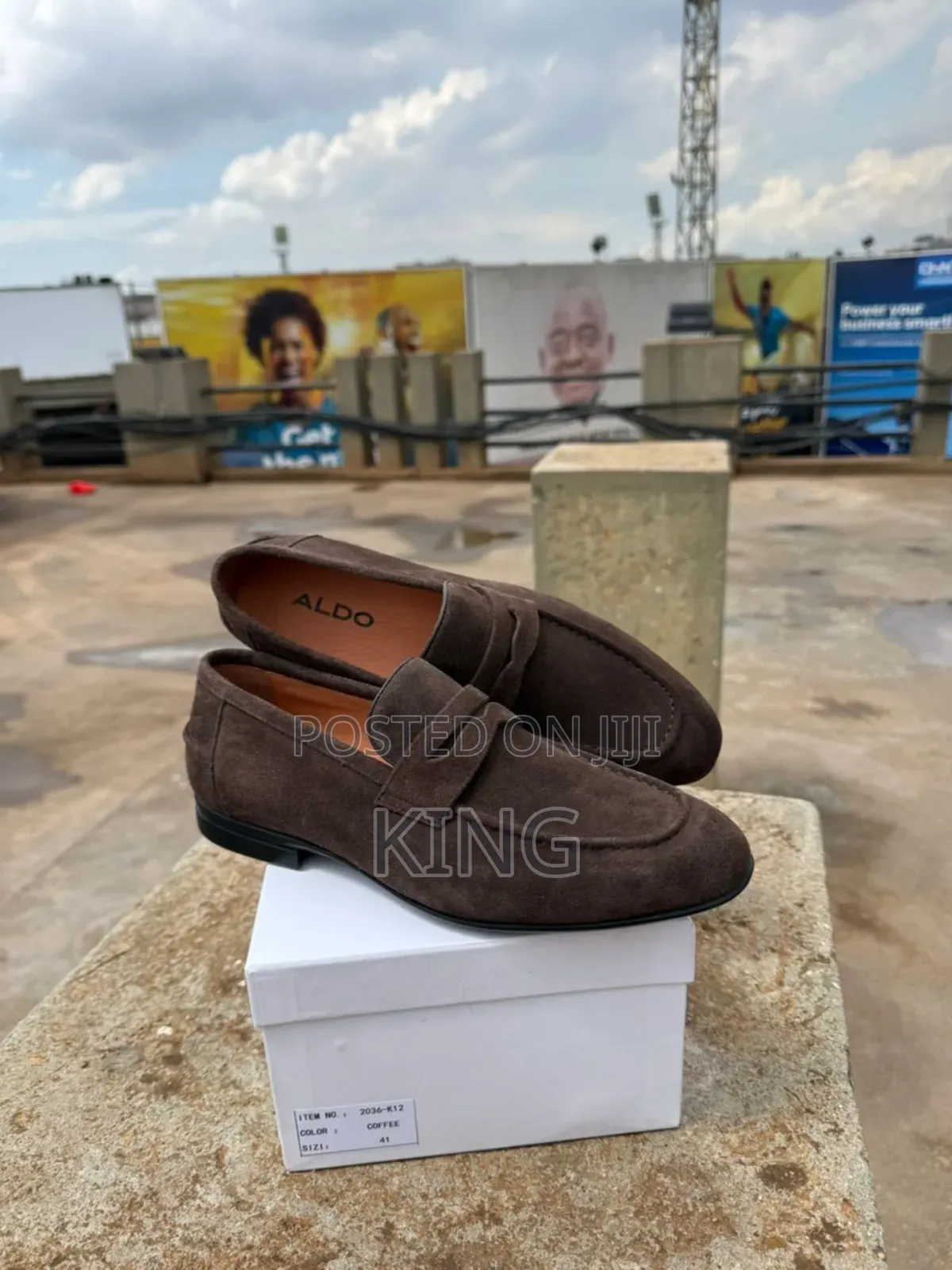 Aldo Black Suede Penny Loafers.