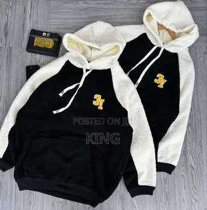 Raven Sherpa-Style Hooded Jumper