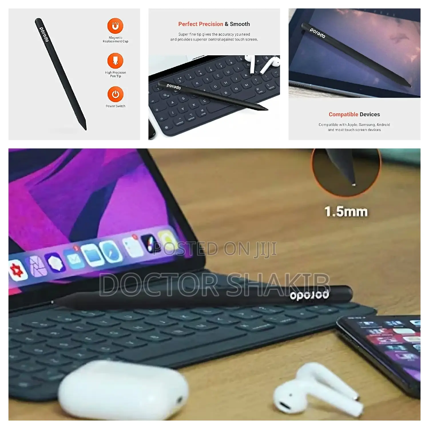 Porodo Universal Pencil Designed For Mobile Devices And Tablets.