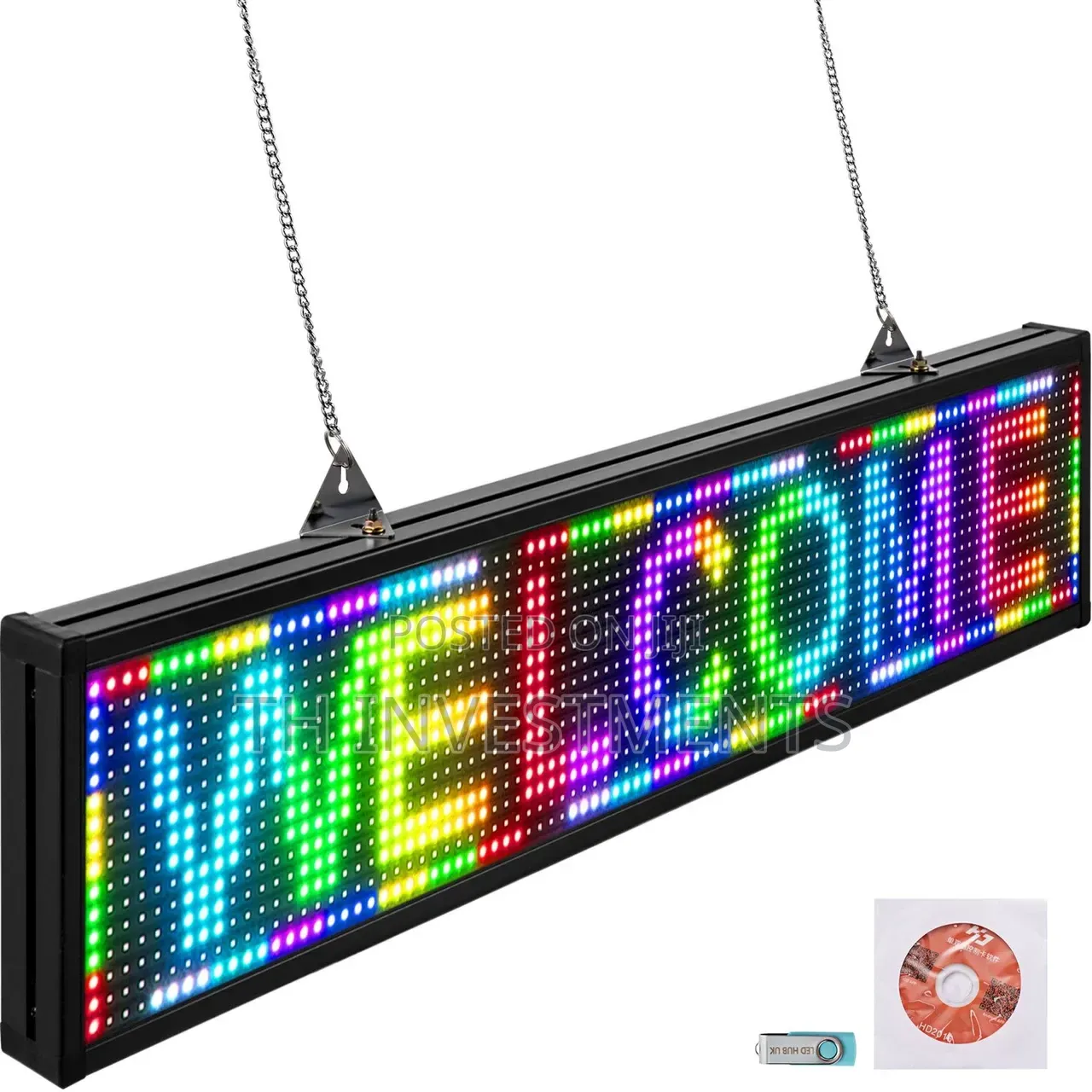 Led Sign Full Color 38" X 6.5", Indoor Program Led Scrolling Display