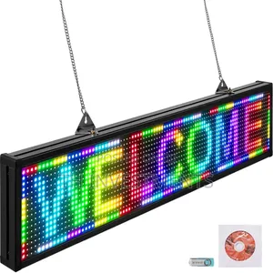 Led Sign Full Color 38" X 6.5", Indoor Program Led Scrolling Display